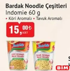 INDOMİE BARDAK NOODLE ÇEŞİTLERİ 60 G